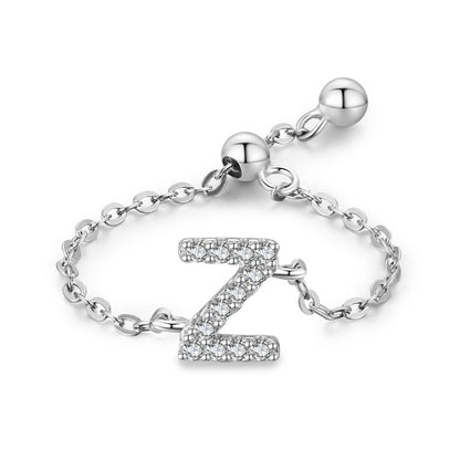 Custom Letter Adjustable Ring