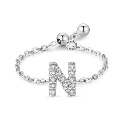 Custom Letter Adjustable Ring