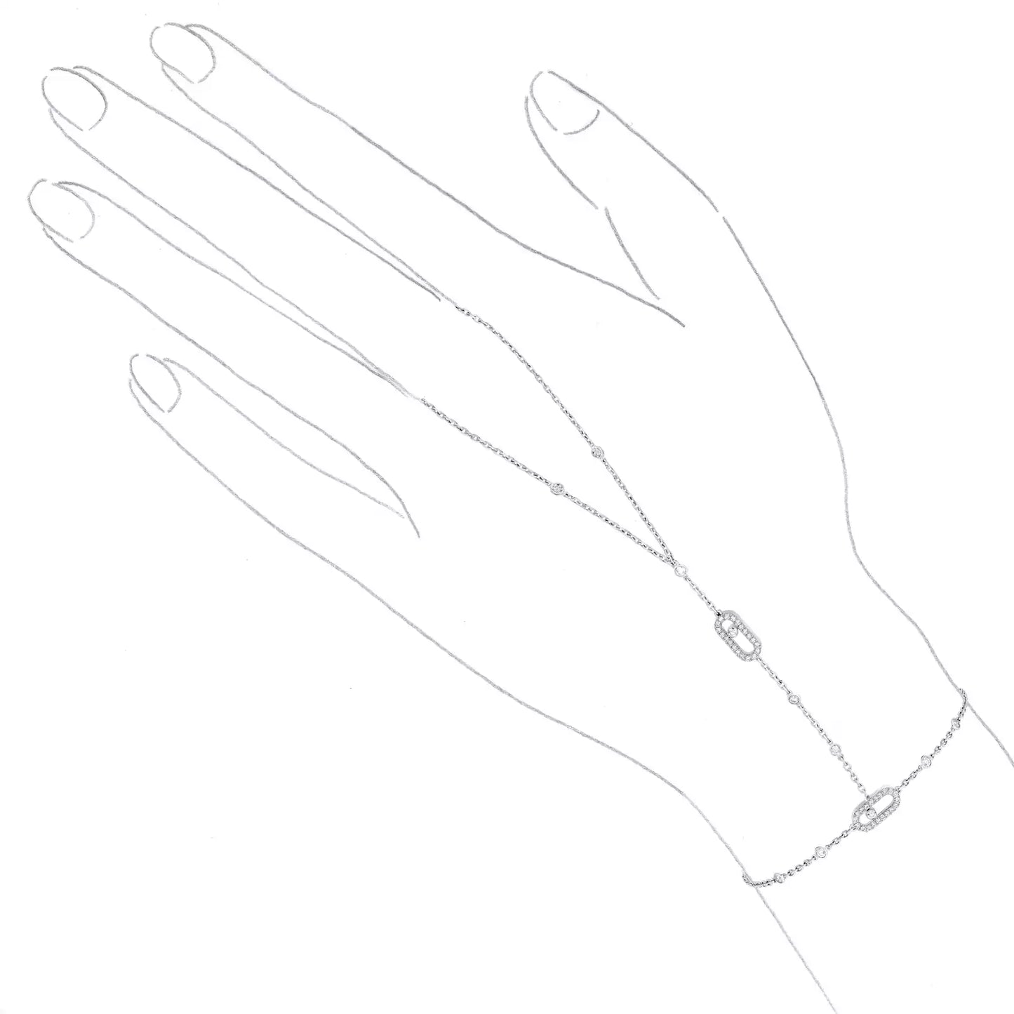 Amara Hand Chain - Silver